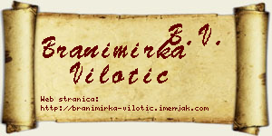 Branimirka Vilotić vizit kartica